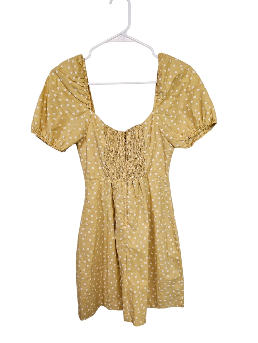 Abercrombie & Fitch Polka Dot Twist Front Mini Dress Puff Sleeve Fit & Flare - Picture 3 of 8